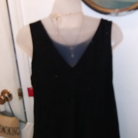 Fab black evening dress embroidered w/ jet fabri - Picture 8 of 11